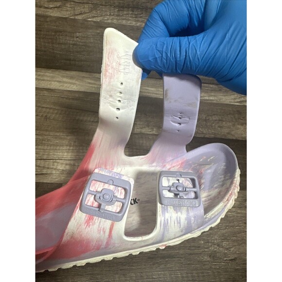 Birkenstock Arizona EVA Sandals Purple Fog Swirl Sz 9  Multicolor Beach Summer - Picture 9 of 16